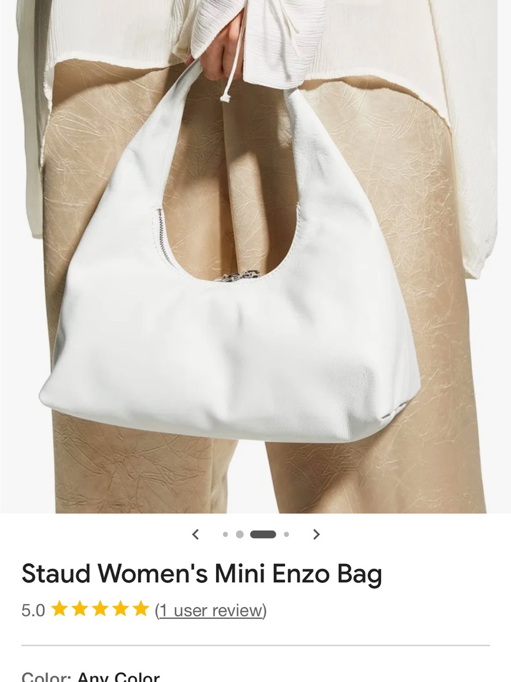 STAUD White Enzo Mini Top-Handle Bag! Gorgeous! - Picture 3 of 12